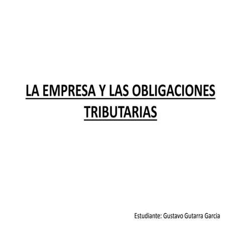 La empresa y los tributos