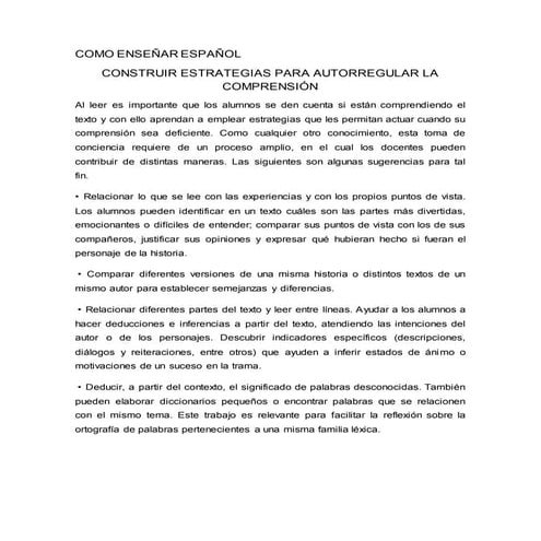 La enseñanza del español