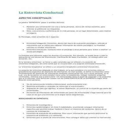 La entrevista conductual