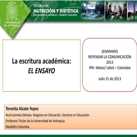 La escritura académica el ensayo ppt