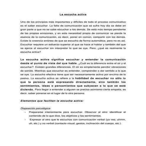 La escucha activa