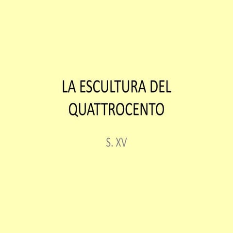 La escultura del quattrocento