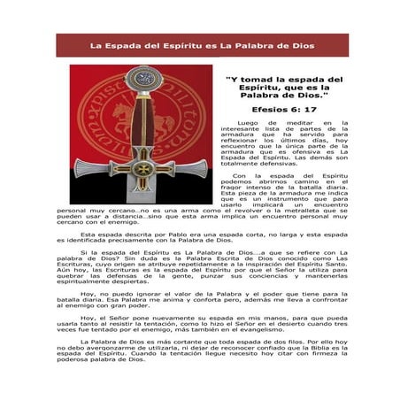La espada del espiritu es la palabra de dios | PDF