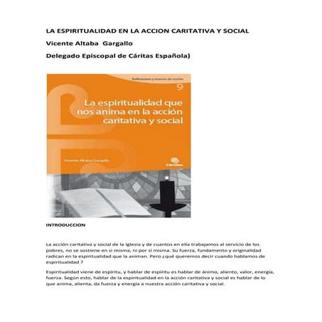 La espiritualidad en la accion caritativa y social