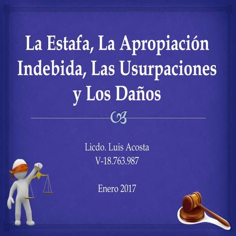 La Estafa, La Apropiación Indebida, Las Usurpaciones y Los Daños