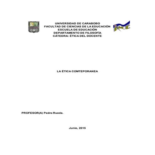 La etica comteporanea