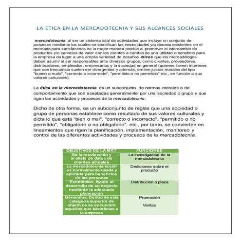 La etica en la mercadotecnia y sus alcances sociales