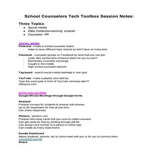 Technology Toolbox Session Notes - ...