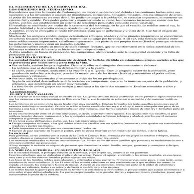 La europa feudal(documentos)