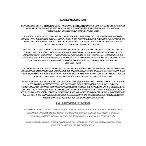 La evaluación