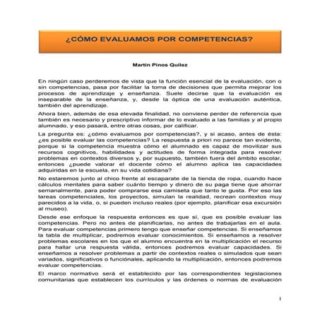 La evaluación de las competencias básicas