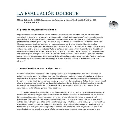 La evaluación docente