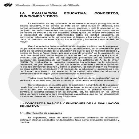 La evaluación educativa