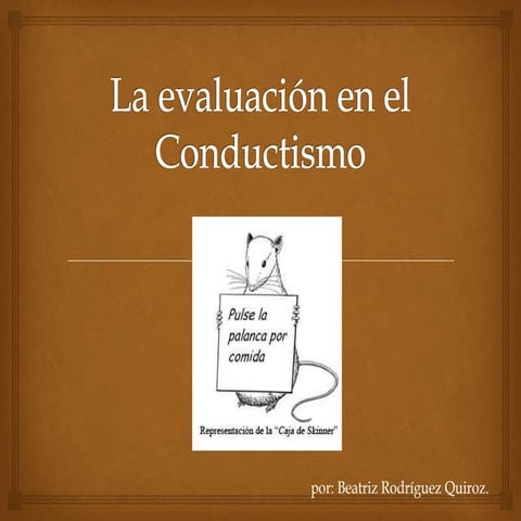 La evaluación en el conductismo