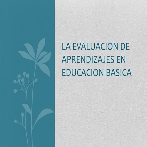 La evaluacion de aprendizajes en educacion basica