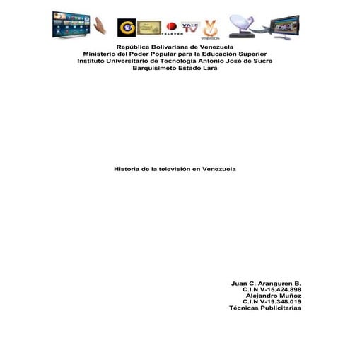 La evolución de la televisión en venezuela trabajo