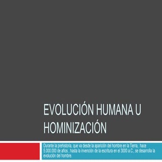 La evolución del hombre durante la ...