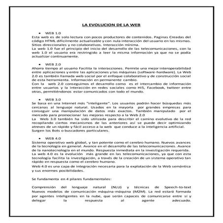 La evolucion de la web