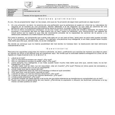 La existencia del mal