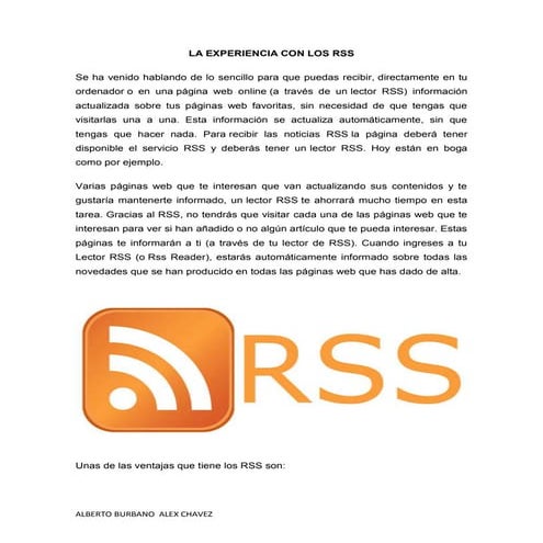 La experiencia con los rss