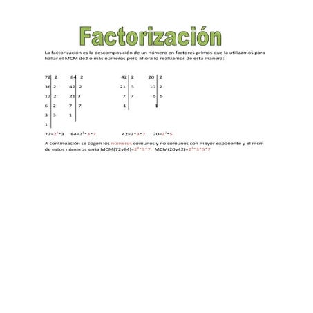 La factorización 