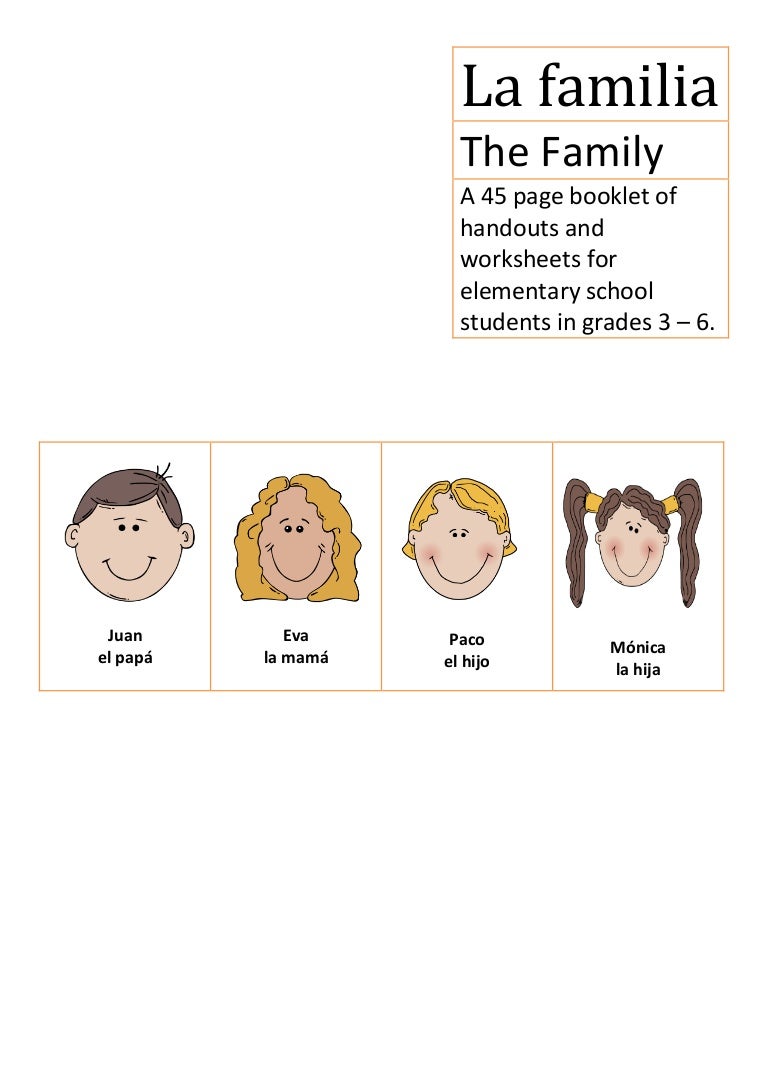 worksheet La Familia Worksheets la familia spanish elementary school the family