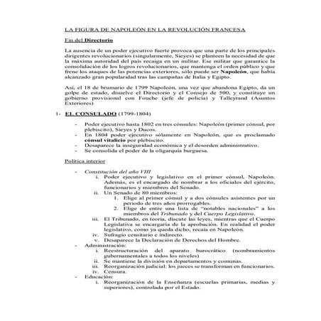 La figura de napoleón en la revolución francesa