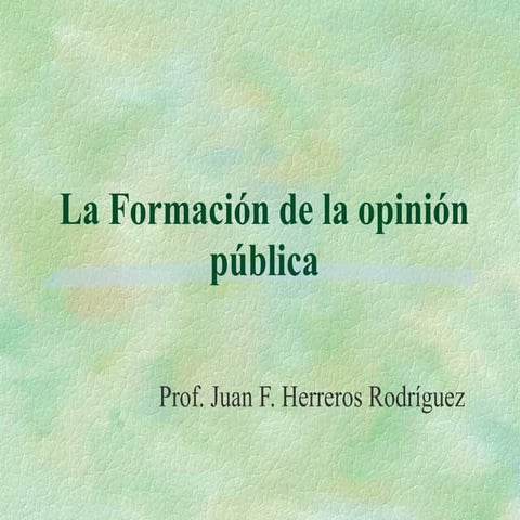 La FormacióN De La OpinióN PúBlica