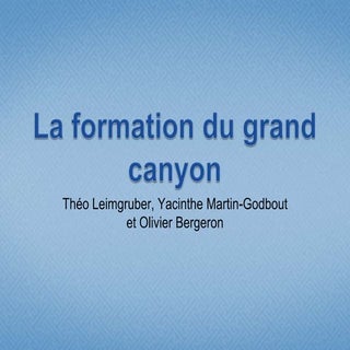 La formation du grand canyon