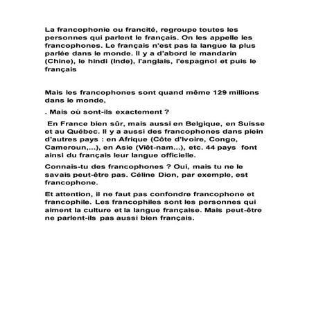 La francophonie ou francité