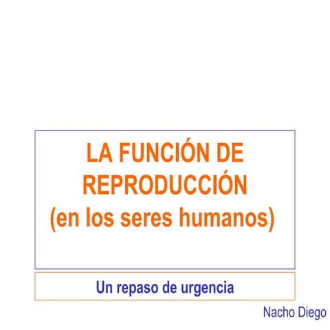 La funcion de reproduccion en las personas