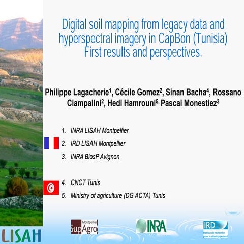 Digital soil mapping from legacy data and hyperspectral imagery in CapBon (Tu...