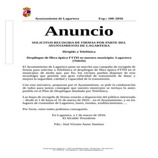 Lagartera Recogida de Firmas Fibra ...