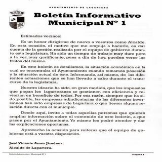Lagartera Boletin Nº 1 Marzo Ayunta...