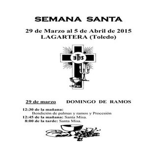 Lagartera Horarios Semana Santa 2015