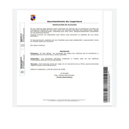 Lagartera luto COCID19