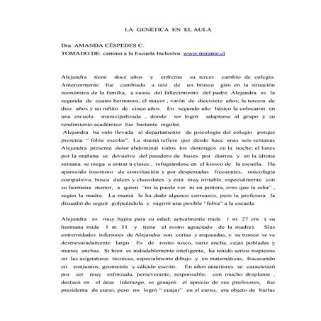 La genética  en el aula...