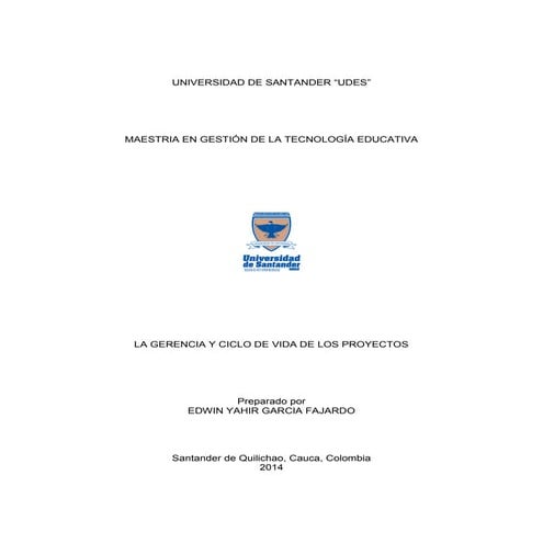 La gerencia y ciclo de vida de los proyectos