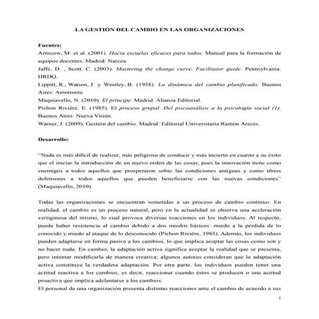 Gestion del cambio | PDF