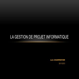 Introduction à la gestion de projet ! 