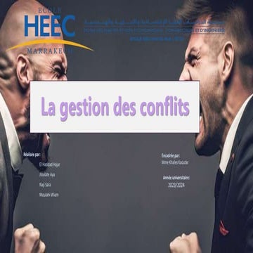 La gestion des conflits .power point présentation | PPTX
