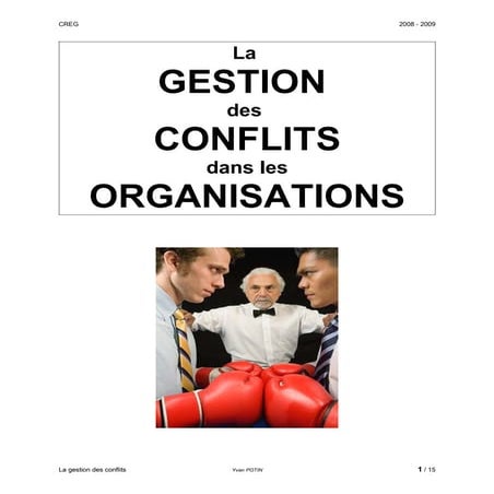 La gestion des conflits .power point présentation | PPTX