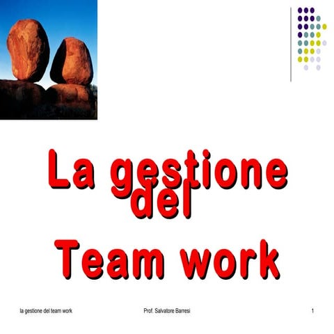 La gestione del team work