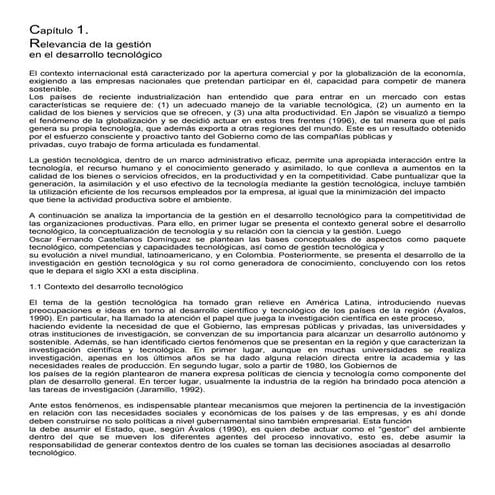 La gestion en el desarrollo tecnologico