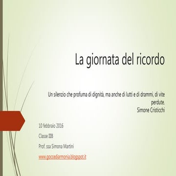 La giornata del ricordo