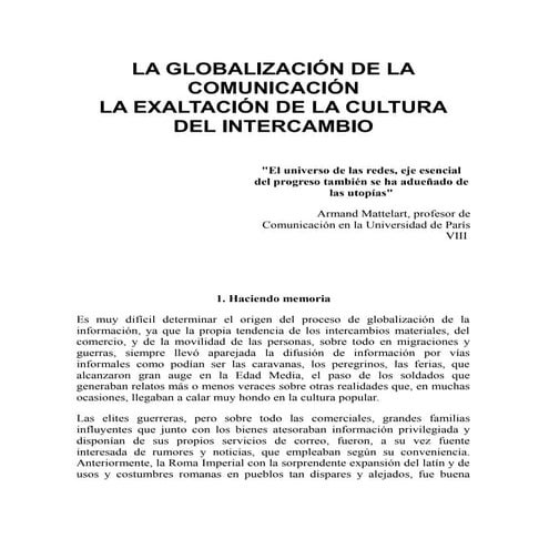 La globalización de la comunicación  
