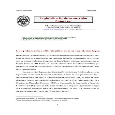 La globalizacion y los mercados financieros | PDF