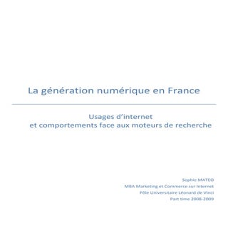 La génération numérique en france. ...