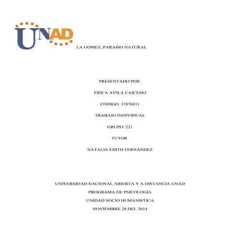 La gomez, paraiso natural erica avila caicedo