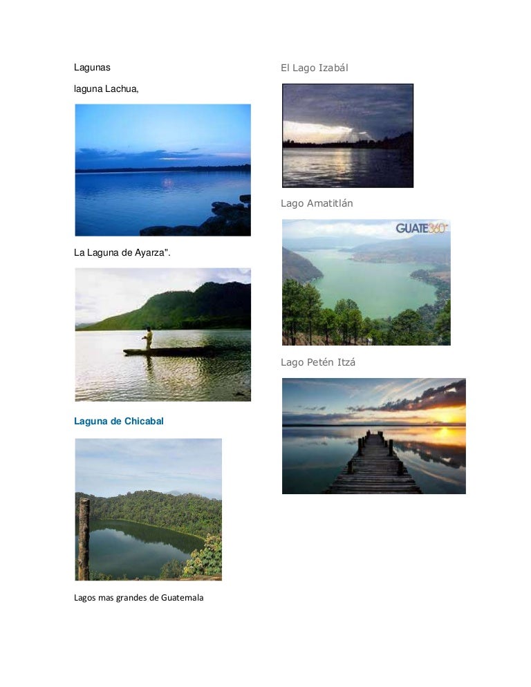 Mapa De Guatemala Con Sus Lagos